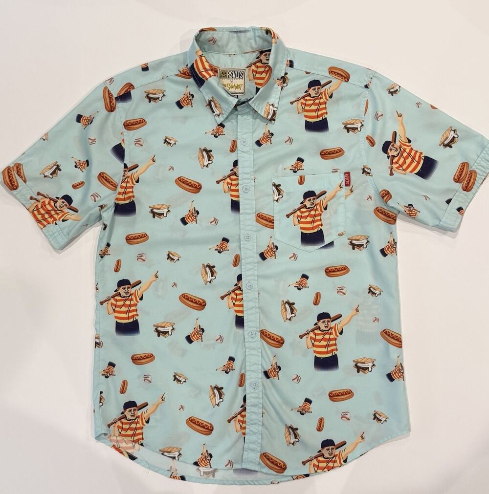 RSVLTS The Sandlot Great Hambino Shirt Mens M KUNUFLEX Button Up Baseball